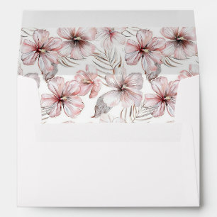 Pink Hibiscus Flowers Bridal Shower Envelope
