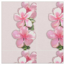 Pink Hibiscus Flowers Fabric