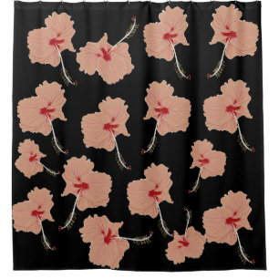 Pink Hibiscus flowers Shower Curtain