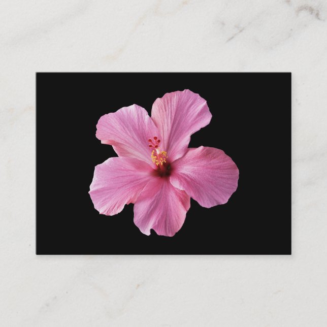 Pink Hibiscus Hawaii Flower Customised Template Business Card (Front)