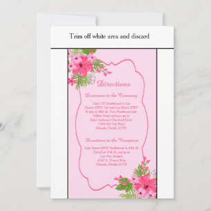 Pink Hibiscus Hawaiian 3.5x6 Directions Card