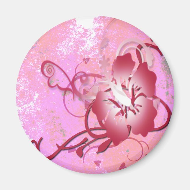 Pink Hibiscus Magnet (Front)