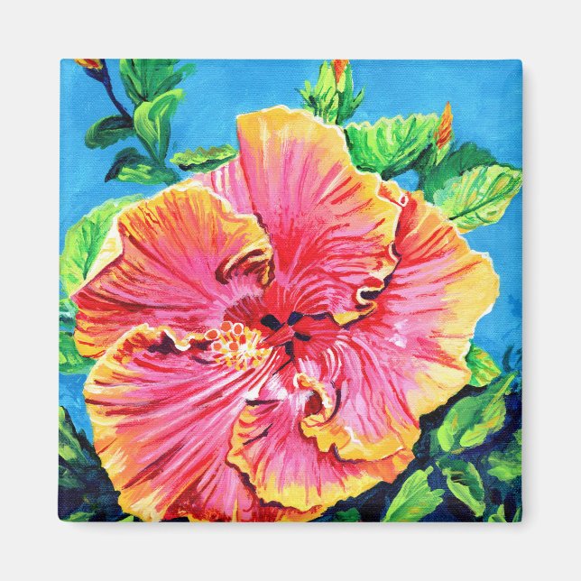 Pink Hibiscus Magnet (Front)