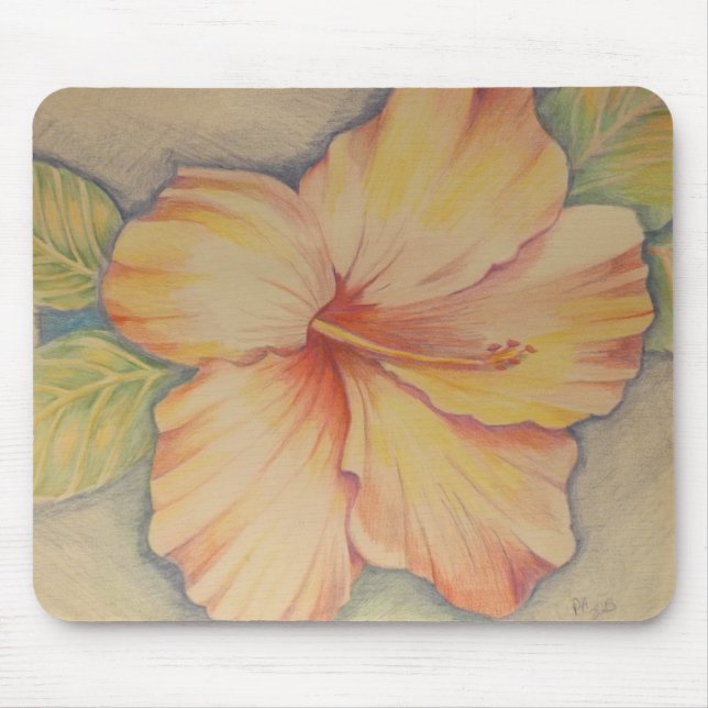 pink hibiscus mouse mat (Front)