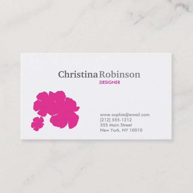PINK HIBISCUS No. 1 Business Card (Front)