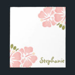 Pink Hibiscus Notepad Personalised<br><div class="desc">This cute tropical island flower and Hawaiian luau themed pink and green hibiscus notepad can be personalised with your name. Artwork © Chrissy H. Studios,  LLC. All Rights Reserved.</div>