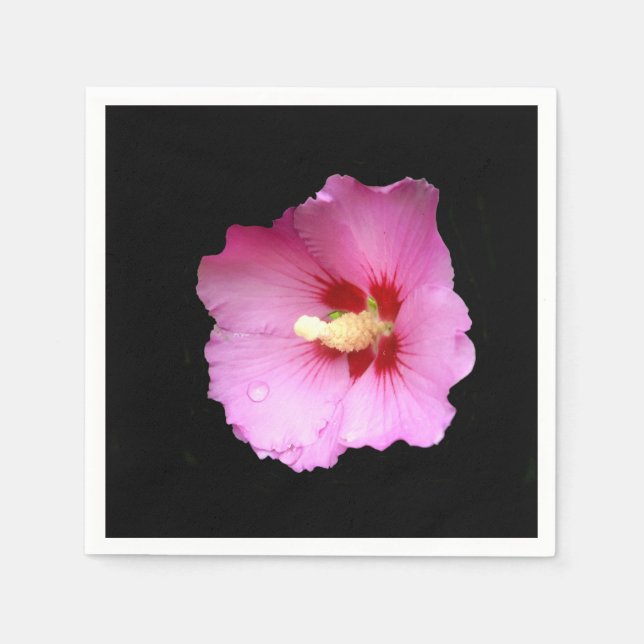 Pink Hibiscus Paper Napkins (Front)