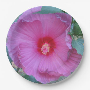 Pink Hibiscus Paper Plate