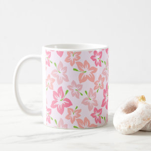 Pink Hibiscus, Pink Flowers, Pattern Of Flowers Coffee Mug