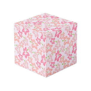 Pink Hibiscus, Pink Flowers, Pattern Of Flowers Cube