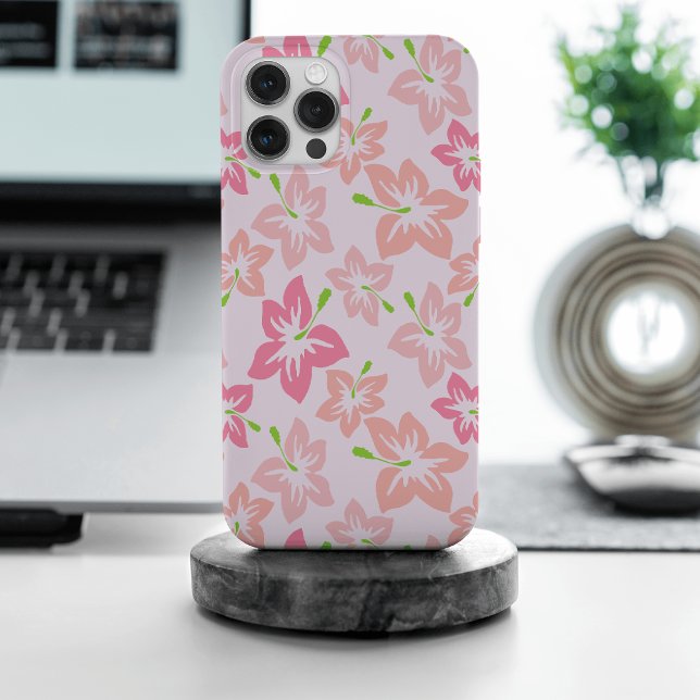 Pink Hibiscus, Pink Flowers, Pattern Of Flowers iPhone Case (Creator Uploaded)