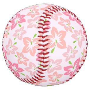 Pink Hibiscus, Pink Flowers, Pattern Of Flowers Softball