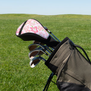Pink Hibiscus, Pink Flowers, Your Name Golf Head Cover