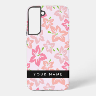 Pink Hibiscus, Pink Flowers, Your Name Samsung Galaxy Case