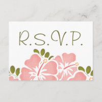 PINK HIBISCUS RSVP WEDDING RESPONSE CARDS