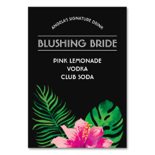 Pink Hibiscus Signature Drink Table Number