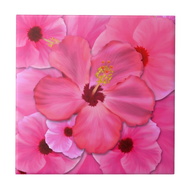 Pink Hibiscus Tile (Front)
