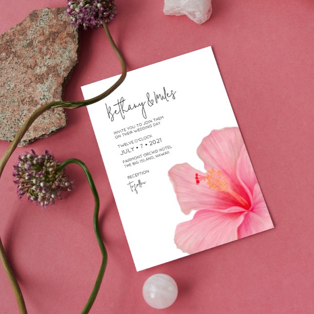 Pink Hibiscus • Tropical Bloom • Destination Invitation (Creator Uploaded)