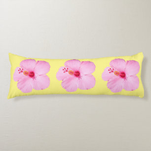 Pink Hibiscus Tropical Flower Body Cushion