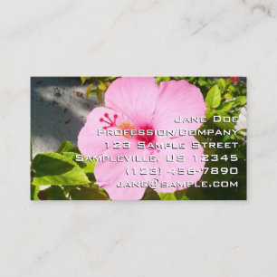 Pink Hibiscus Tropical Flower Business Card