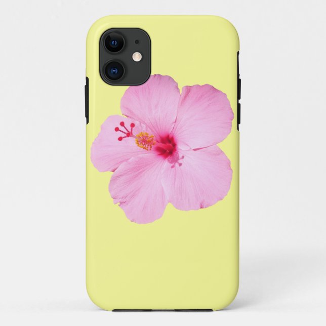 Pink Hibiscus Tropical Flower Case-Mate iPhone Case (Back)