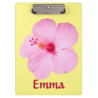 Pink Hibiscus Tropical Flower Clipboard