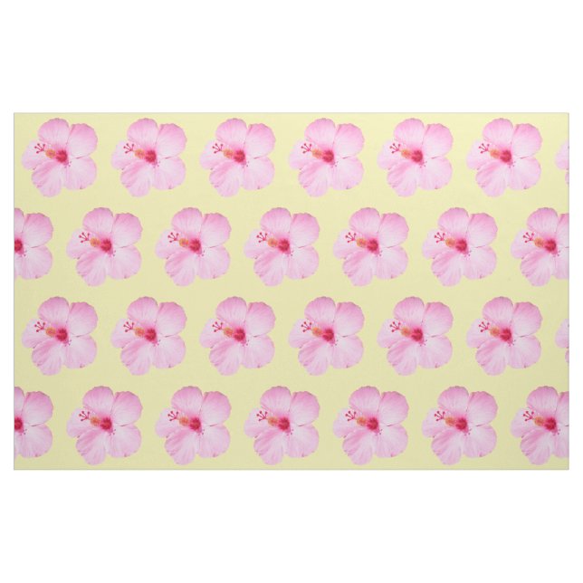 Pink Hibiscus Tropical Flower Fabric (Fat Quarter)