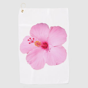 Pink Hibiscus Tropical Flower Golf Towel