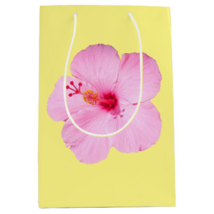Pink Hibiscus Tropical Flower Medium Gift Bag