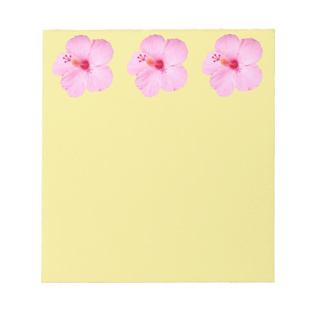 Pink Hibiscus Tropical Flower Notepad (Front)