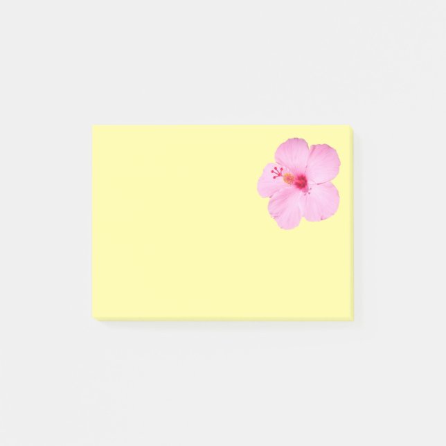 Pink Hibiscus Tropical Flower Post-it Notes (Front)