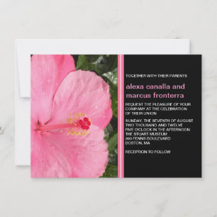 Pink Hibiscus Wedding Invitation