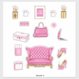 Pink High Fashion Women Heels Purse & Accessories