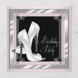 Pink High Heel Birthday Party Invitation