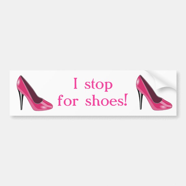 Pink High Heel Shoe Bumper Sticker (Front)