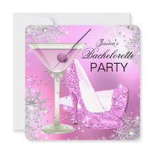 Pink High Heel Shoes Bachelorette Party Invitation