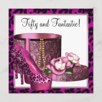 Pink High Heel Shoes Womans Leopard 50th Birthday