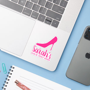 Pink high heel stilettos shoe custom vinyl sticker