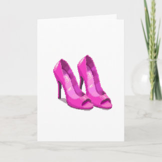 Pink High Heels 64-Bit Pixel Art Style Card