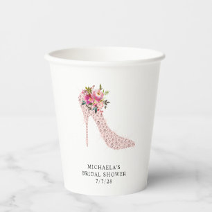 Pink High Heels Bridal Shower Paper Cups