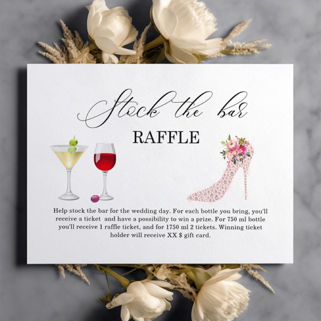 Pink High Heels Stock the bar Bridal Shower  Enclosure Card (Creator Uploaded)