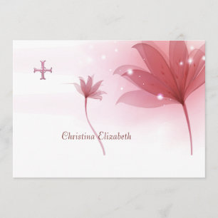 Pink High Personalised Religious Thank You Card