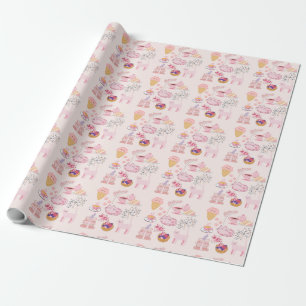  Pink High Tea Cats Wrapping Paper