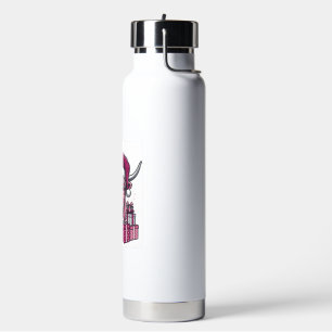 Pink Highland Cow Christmas Gifts Vintage Art_1 Water Bottle