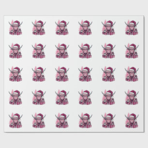 Pink Highland Cow Christmas Gifts Vintage Art_1 Wrapping Paper
