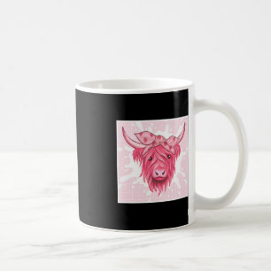 Pink Highland Cow Strawberry Aesthetic Cottagecore Coffee Mug