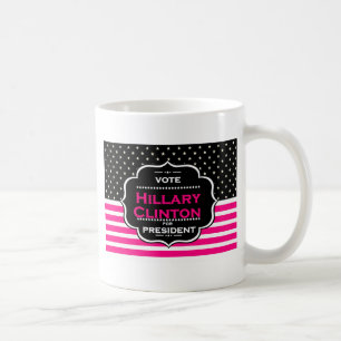 pink hillary clinton coffee mug