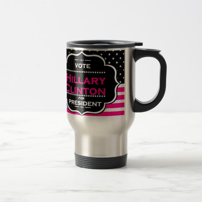 pink hillary clinton travel mug (Right)