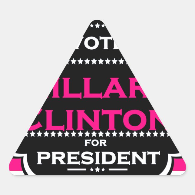 pink hillary clinton triangle sticker (Front)