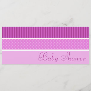 Pink Hip Stripes and Dots Baby Shower Invitations